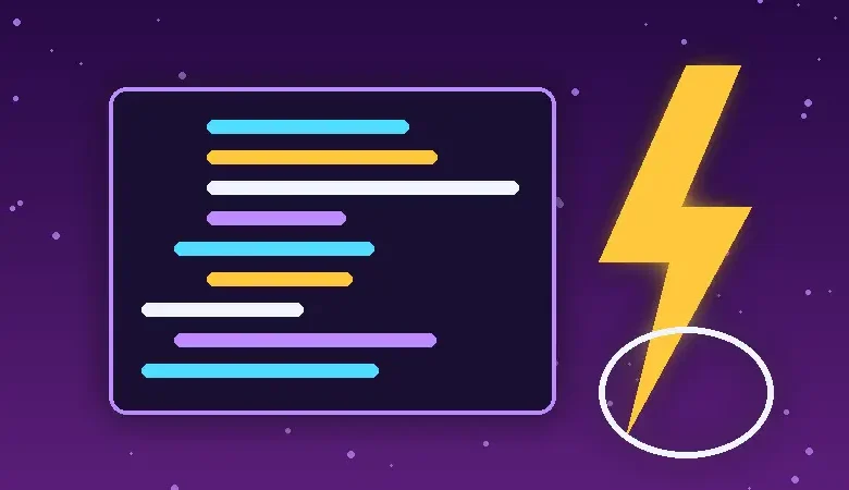 رسم توضيحي لمحرر شيفرات برمجية بجانب صاعقة برق في إشارة إلى نموذج Qwen3.8-Flash السريع على منصة Qoder