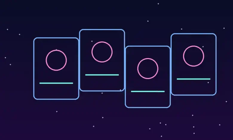 رسم توضيحي مجرد للوحات عمل متجاورة على لوحة رقمية مفتوحة ترمز إلى ميزة اللوحة في دوباو للعمل